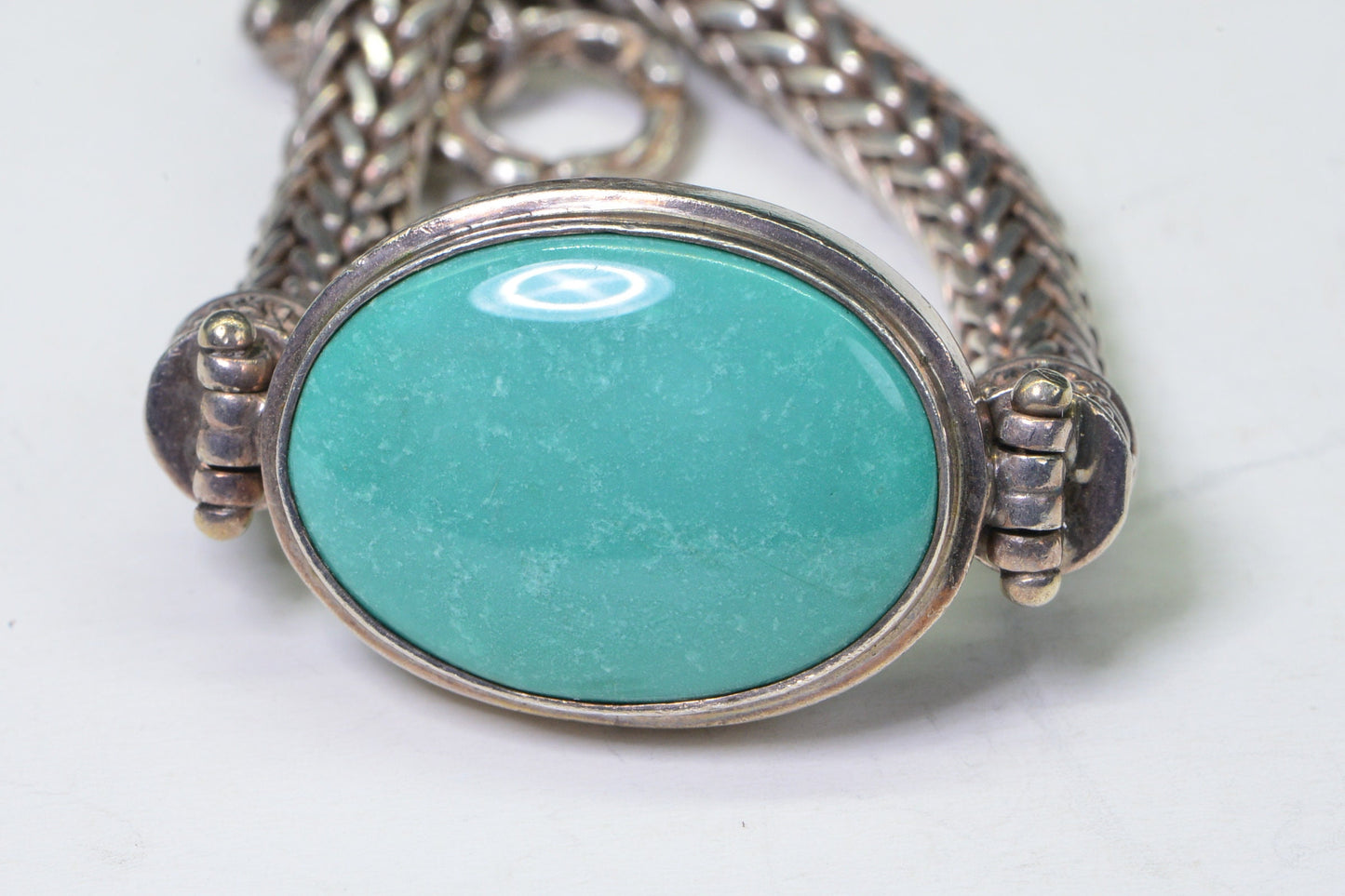Vintage Kingman Turquoise Bracelet: Heavy Sterling Silver Watch Band