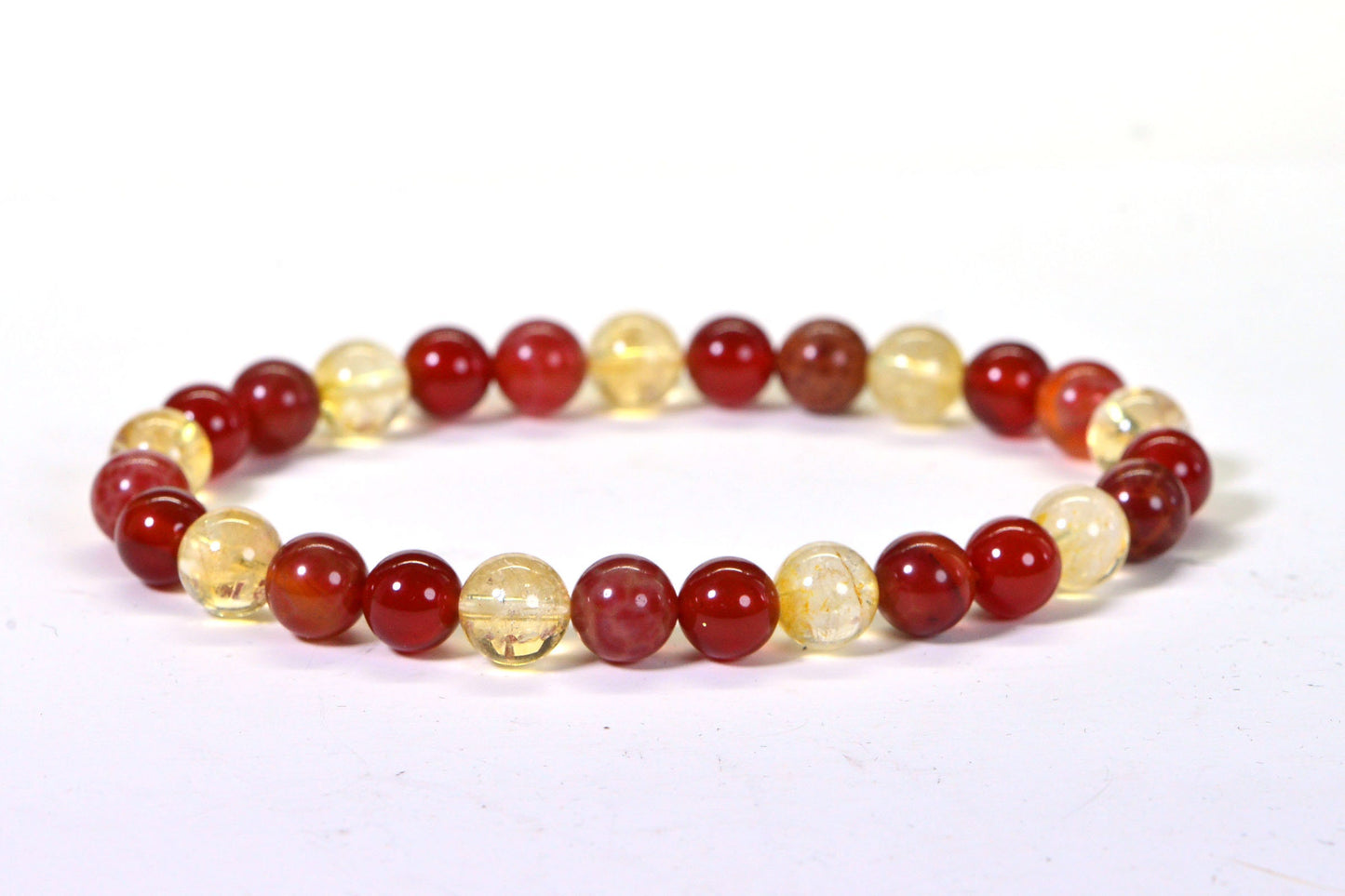 Red Agate Carnelian Citrine Bracelet: Mixed Gemstone Crystal Healing