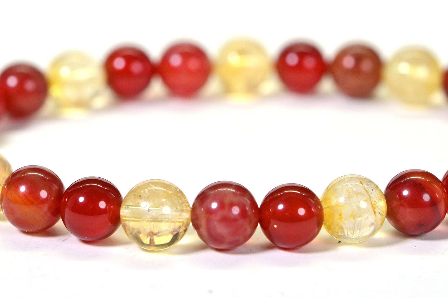 Red Agate Carnelian Citrine Bracelet: Mixed Gemstone Crystal Healing