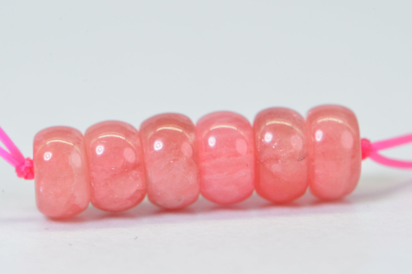 6mm Rhodochrosite Rondelle Beads: Natural Pink Gemstone Supplies
