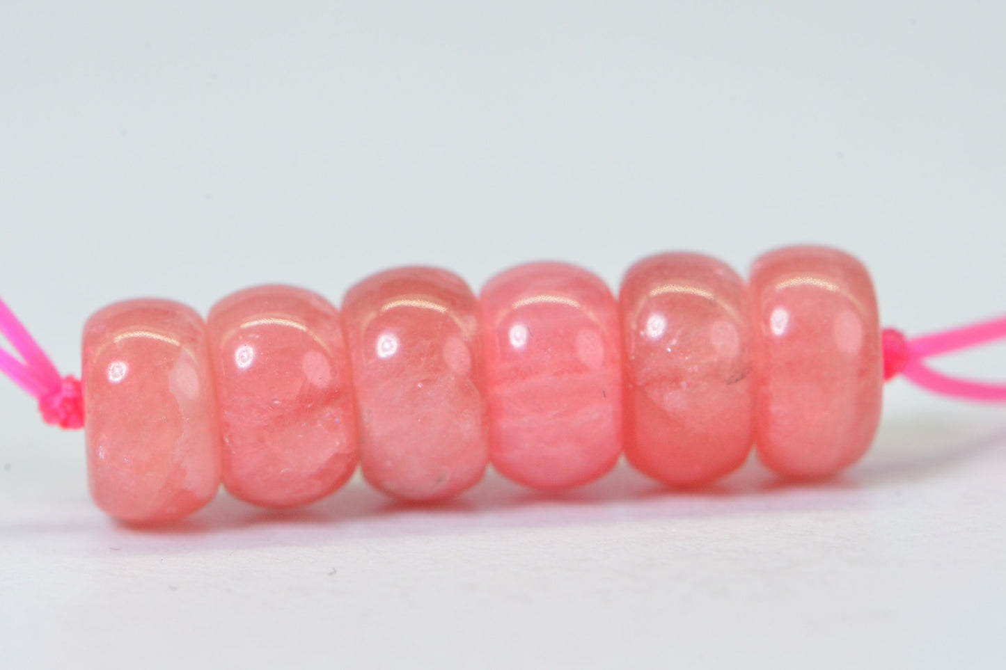 6mm Rhodochrosite Rondelle Beads: Natural Pink Gemstone Supplies