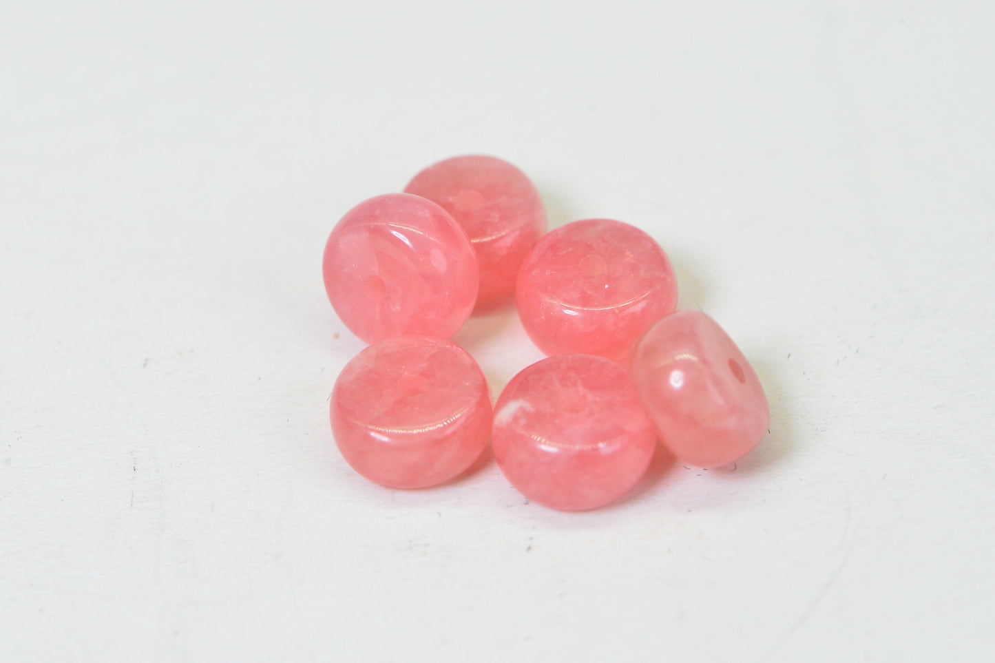 6mm Rhodochrosite Rondelle Beads: Natural Pink Gemstone Supplies