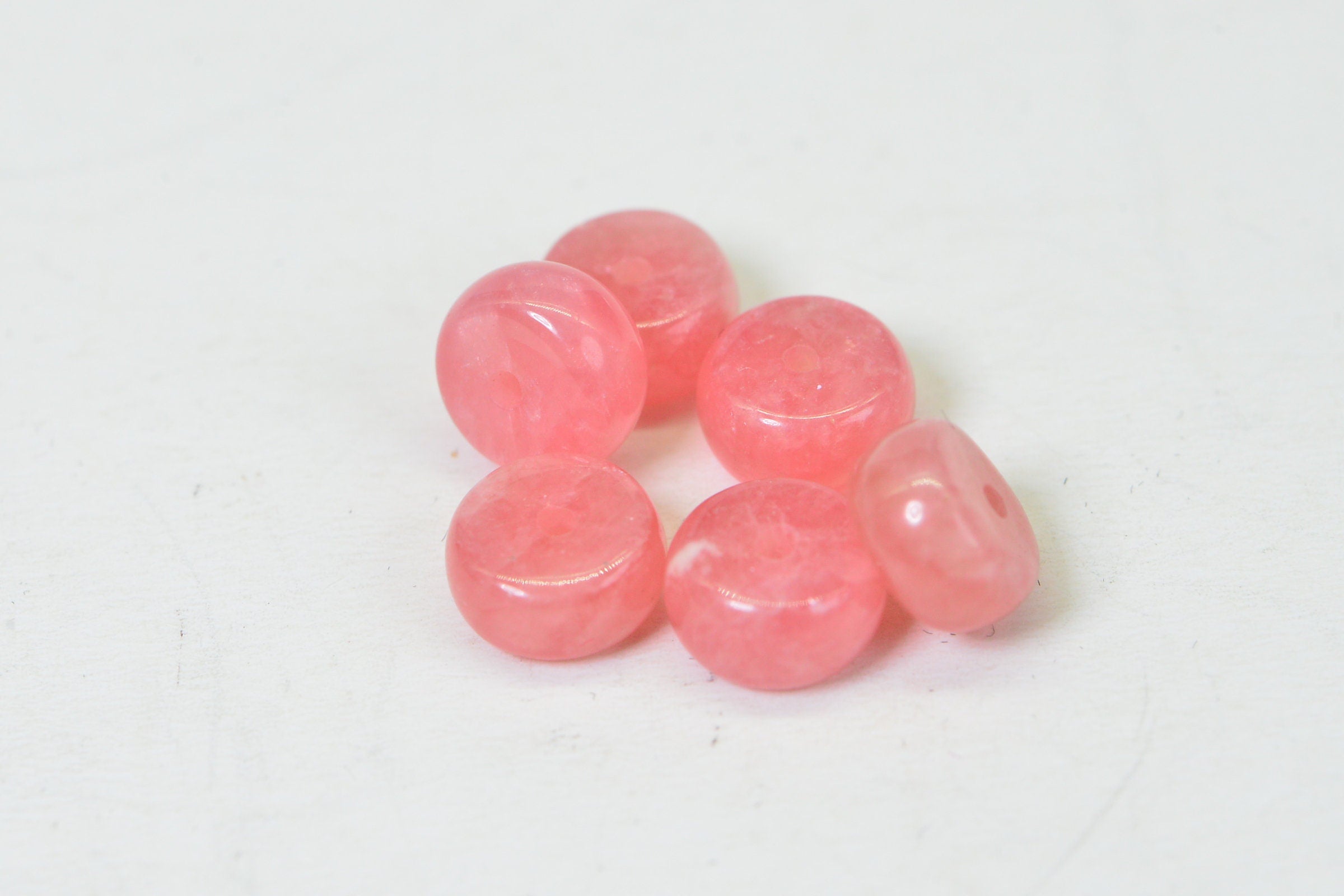 6mm Rhodochrosite Rondelle Beads: Natural Pink Gemstone Supplies