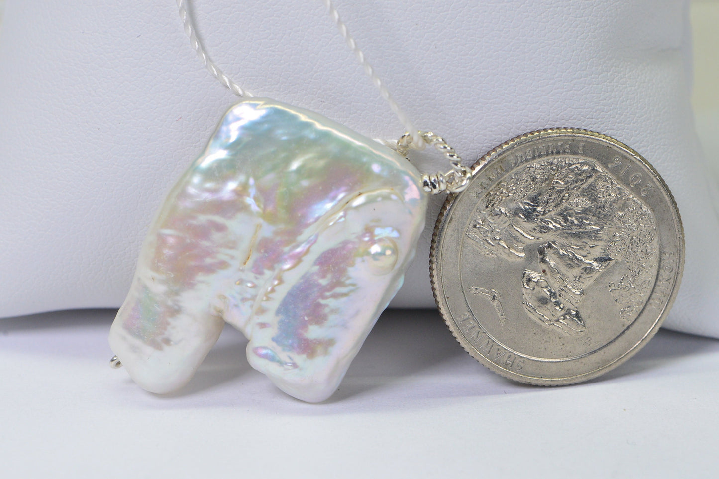 Sterling Silver Baroque Pearl Pendant, High Luster Freshwater Pearl