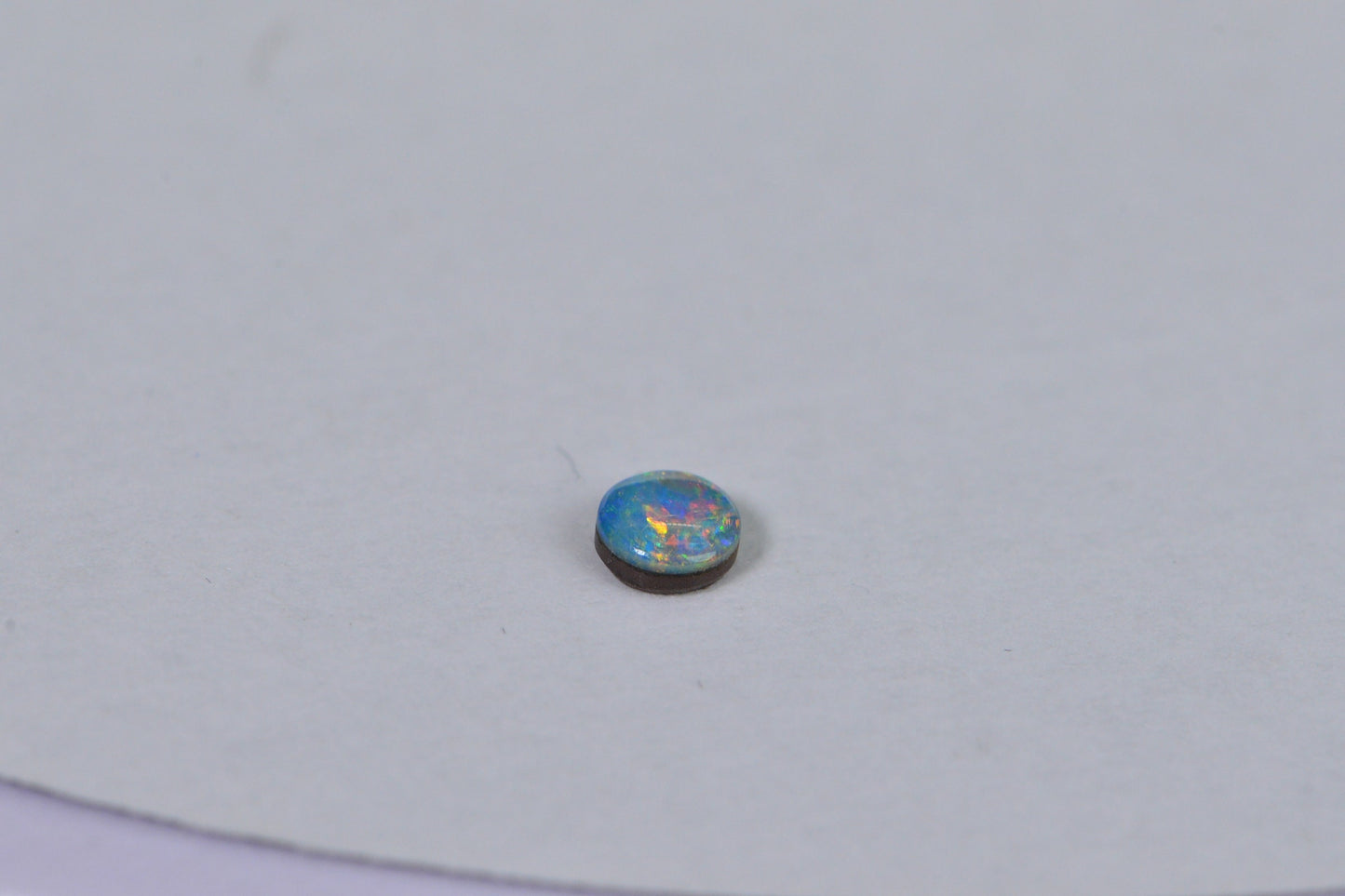1 stone  Australian Black Opal Cabochons: Blue Green Round Gemstones (4mm)
