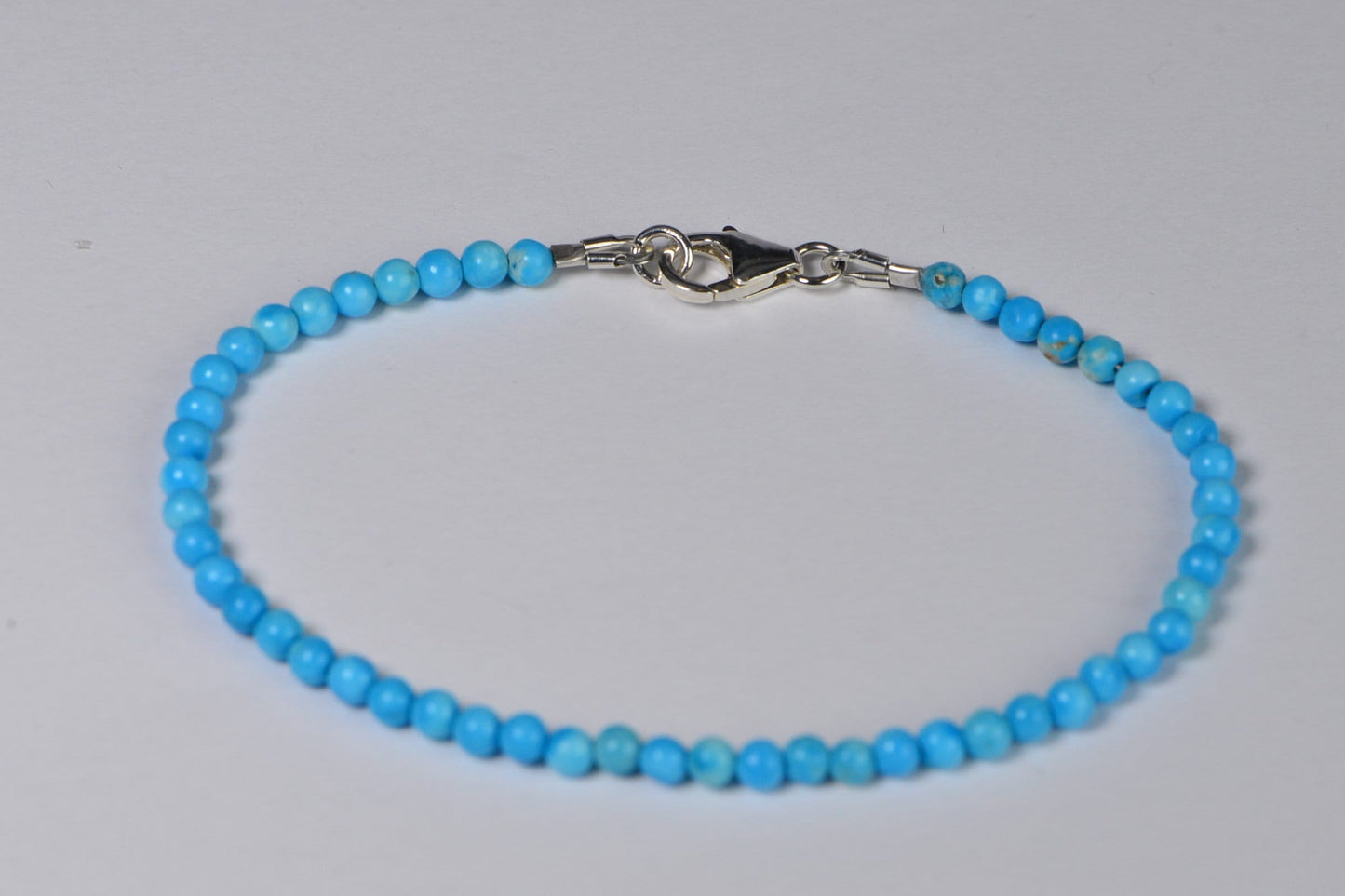 Sleeping Beauty Turquoise Bracelet: 3.5mm Sterling Silver Healing Bracelet