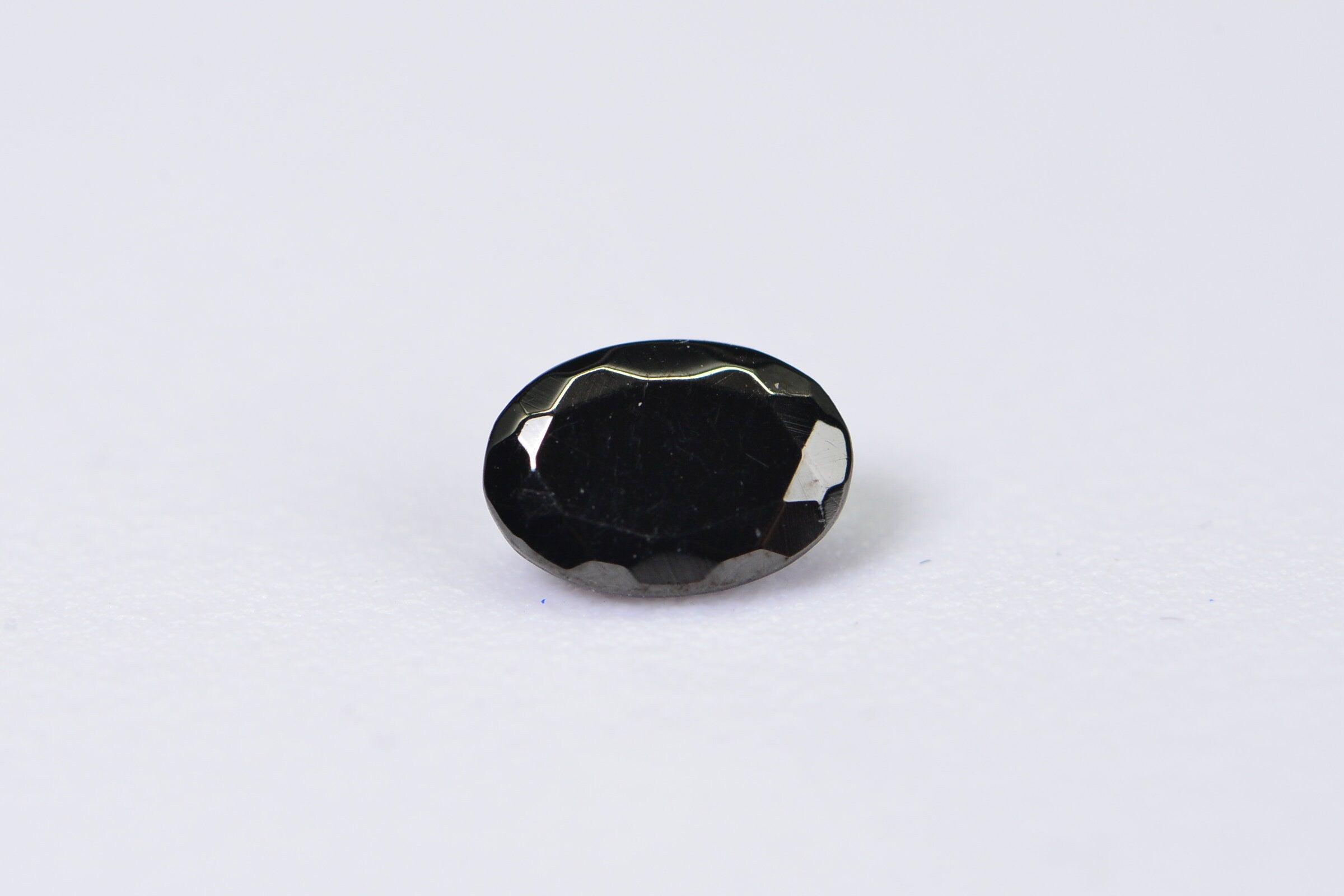 Black Tourmaline Oval Facet Gemstone 7X5mm Jewelry Make Point back One Stone