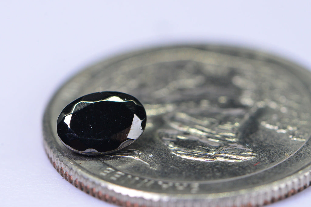 Black Tourmaline Oval Facet Gemstone 7X5mm Jewelry Make Point back One Stone