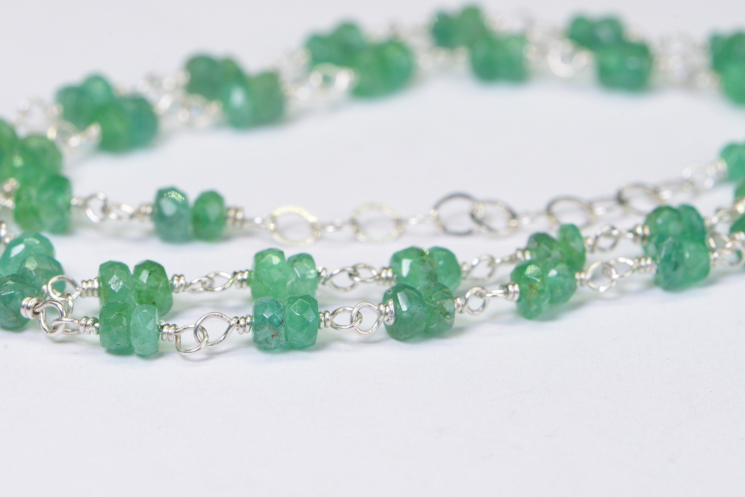 Colombian Emerald Necklace 15 inches Delicate Necklace Birthstone May
