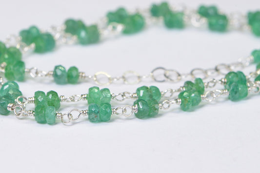 Colombian Emerald Necklace 15 inches Delicate Necklace Birthstone May