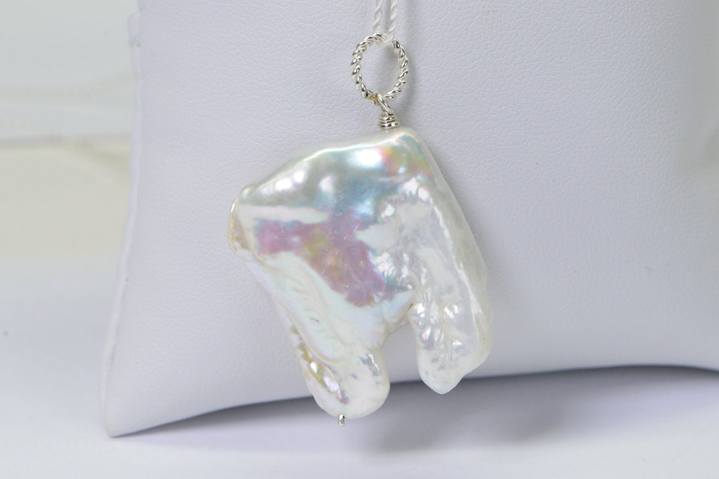 Baroque Pearl Pendant, Sterling Silver, Irregular Freshwater Pearl
