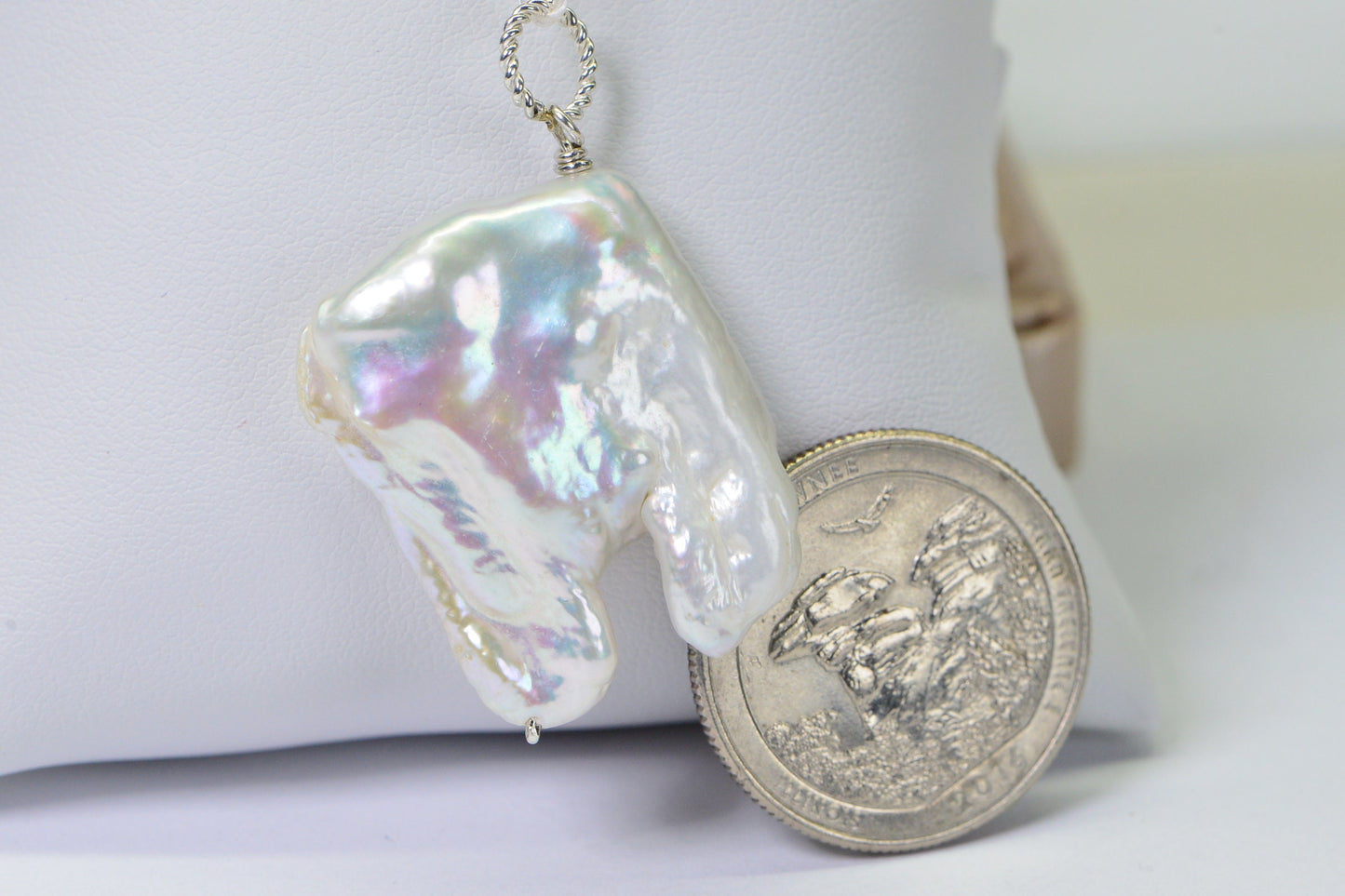 Baroque Pearl Pendant, Sterling Silver, Irregular Freshwater Pearl