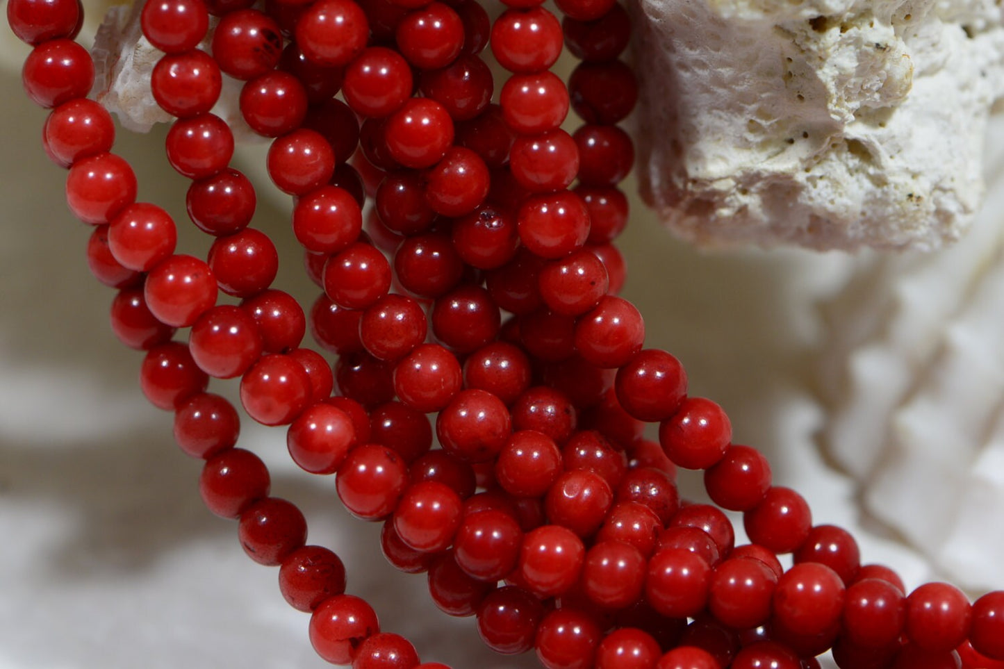 2mm Red Coral Gemstone Beads: Natural Round Strand