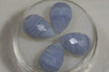 Blue Lace Agate Beads: Faceted Teardrop Gemstone, 12x8mm (4pcs)