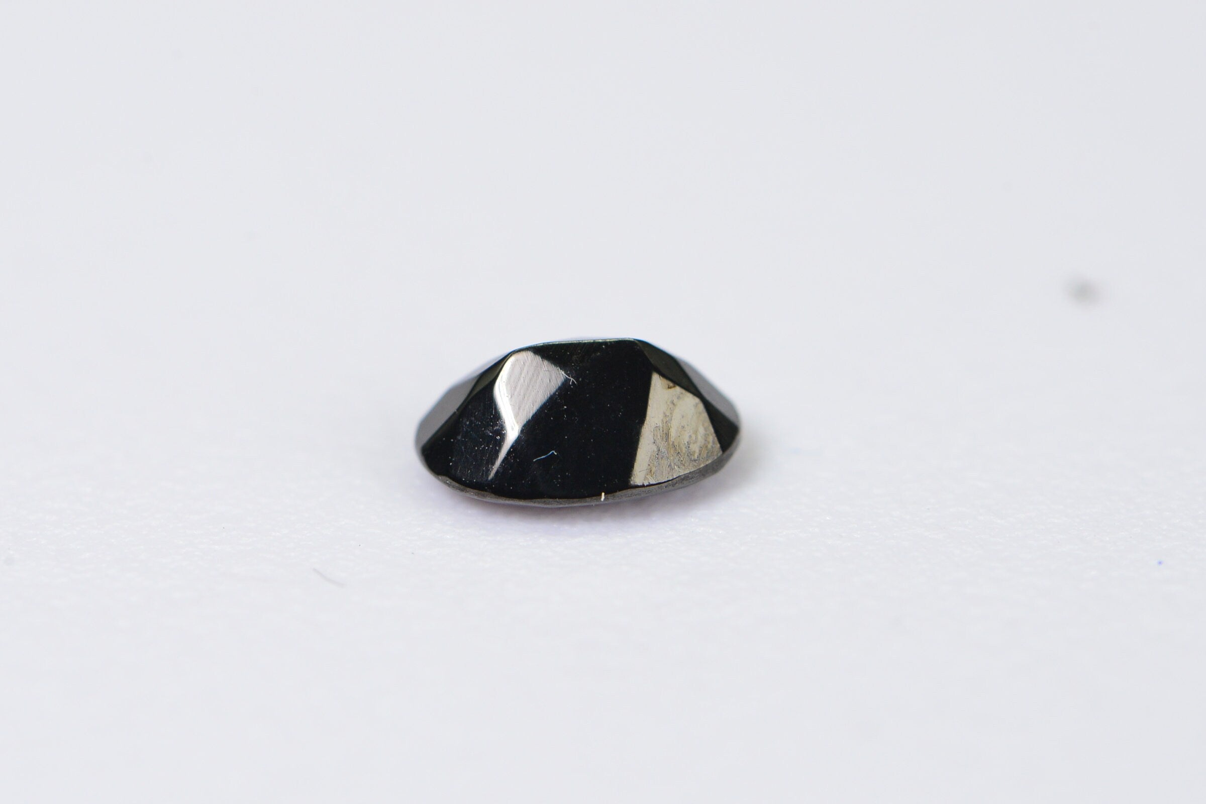 Black Tourmaline Oval Facet Gemstone 7X5mm Jewelry Make Point back One Stone