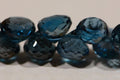 Faceted London Blue Topaz Beads: AAA Onion Cut Gemstone (2pcs)