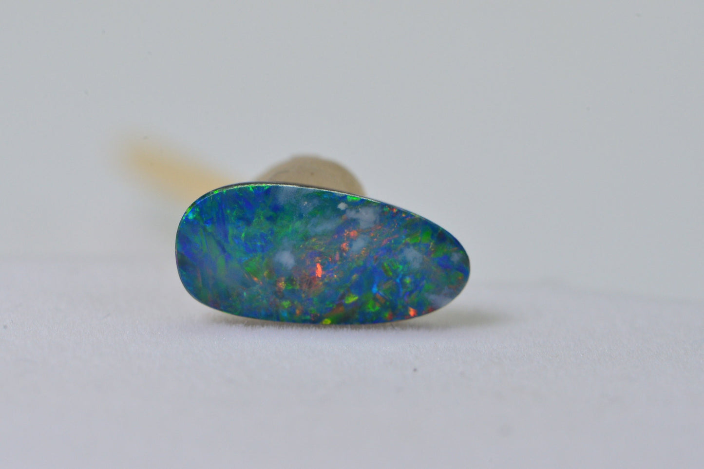 1.85Ct Black Opal Gemstone: Freeform Australian Boulder Doublet