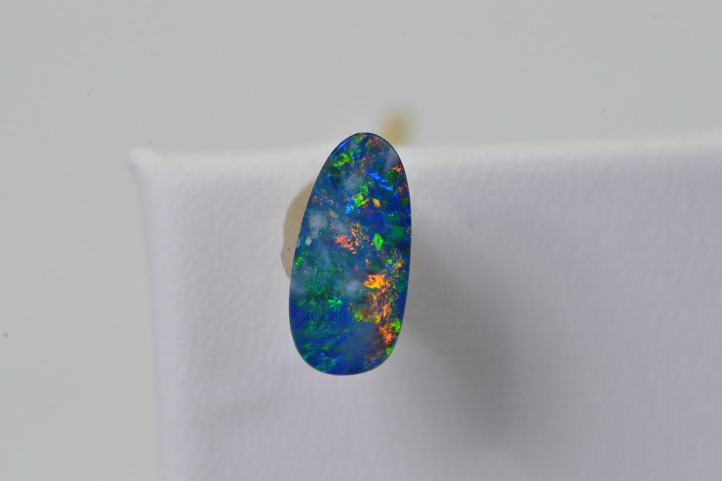 1.85Ct Black Opal Gemstone: Freeform Australian Boulder Doublet