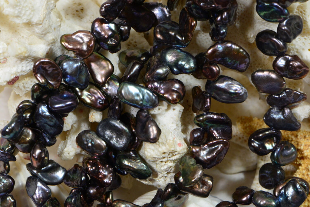 Black Keshi Freshwater Pearl Strand: DIY Jewelry Making