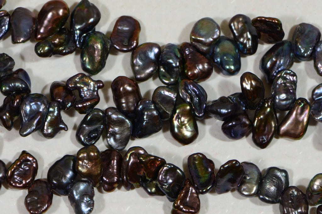 Black Keshi Pearl Beads: Cultured Freshwater Pearls, Jewelry Making Supplies