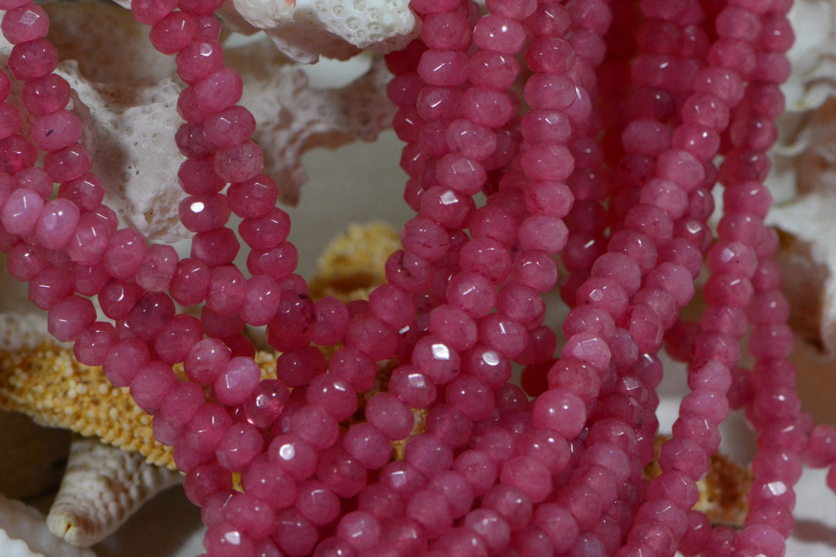 Gemstone Beads 3mm Quartz Beads Made to Imitate Pink Sapphire Jewelry Making Supplies