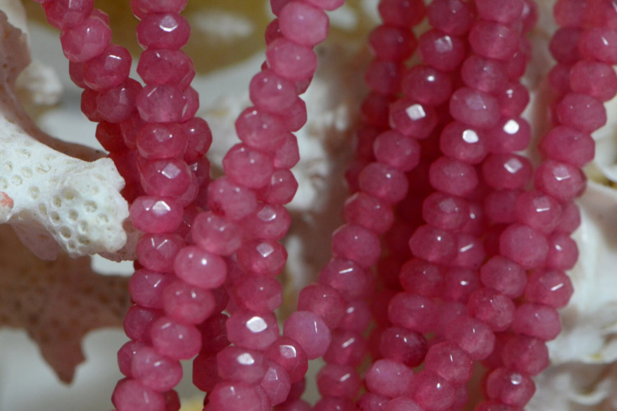 Gemstone Beads 3mm Quartz Beads Made to Imitate Pink Sapphire Jewelry Making Supplies