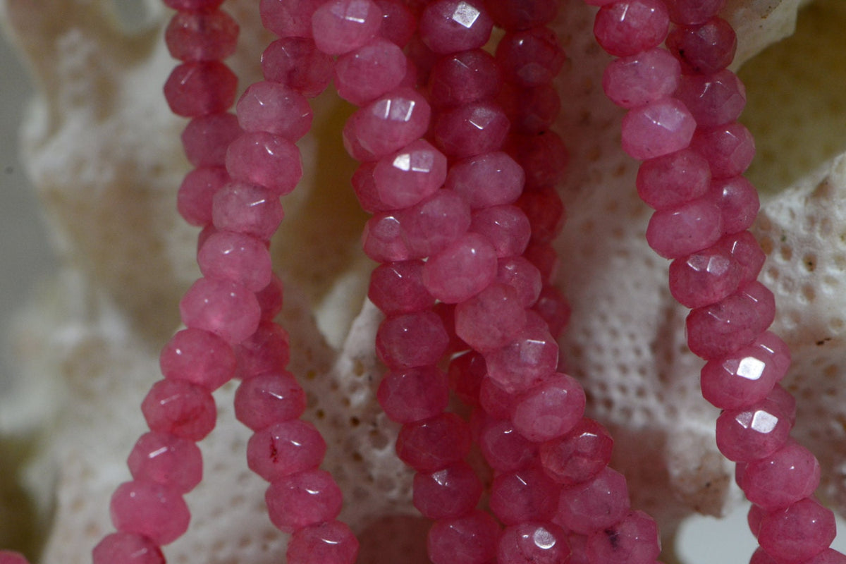 Gemstone Beads 3mm Quartz Beads Made to Imitate Pink Sapphire Jewelry Making Supplies