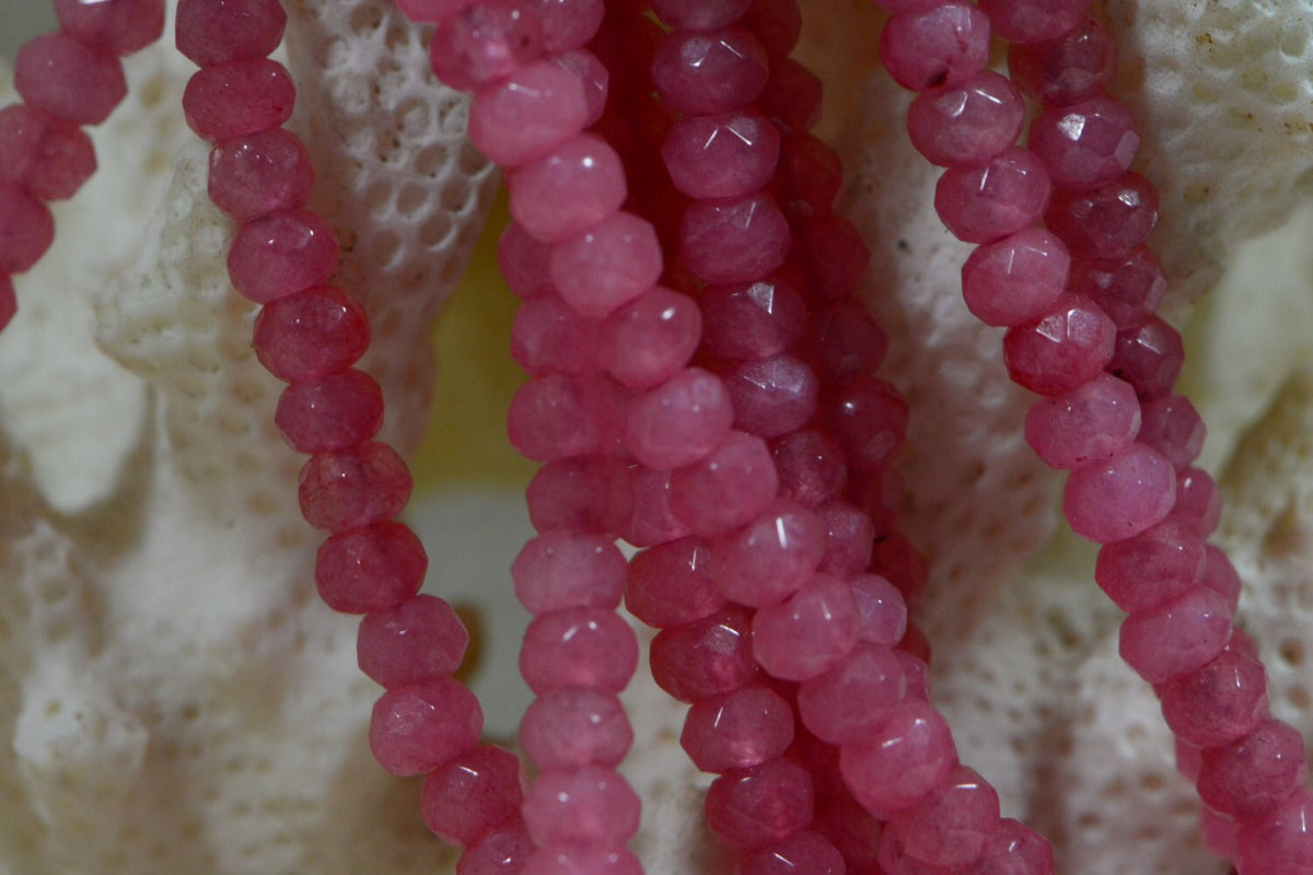 Gemstone Beads 3mm Quartz Beads Made to Imitate Pink Sapphire Jewelry Making Supplies