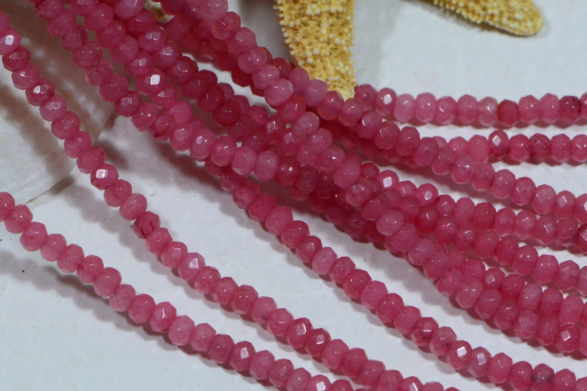 Gemstone Beads 3mm Quartz Beads Made to Imitate Pink Sapphire Jewelry Making Supplies