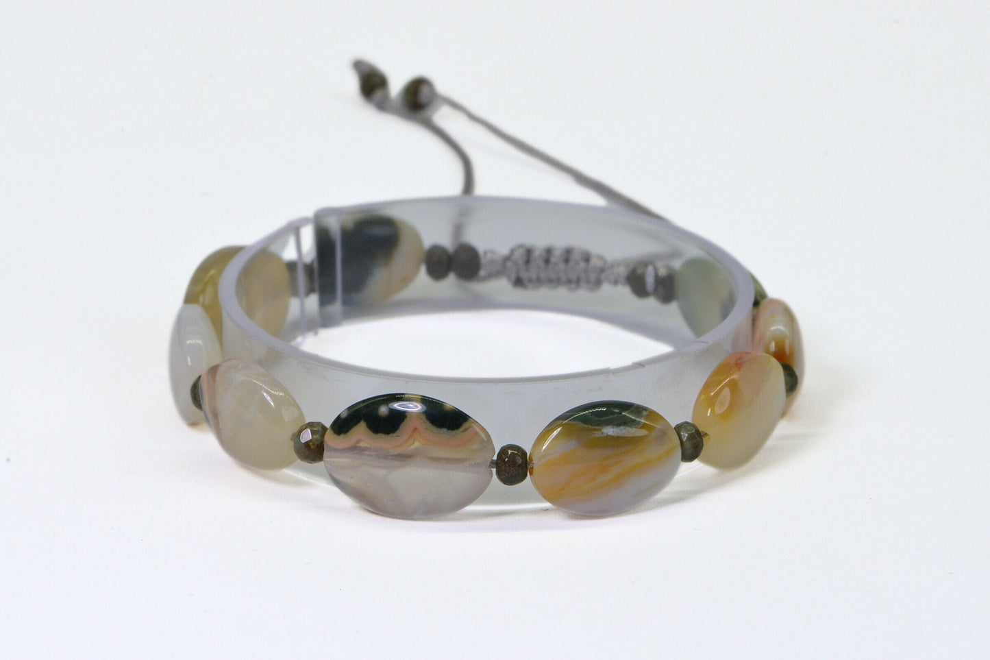 Ocean Jasper Bracelet: Macrame Knotted Adjustable Gemstone Bracelet