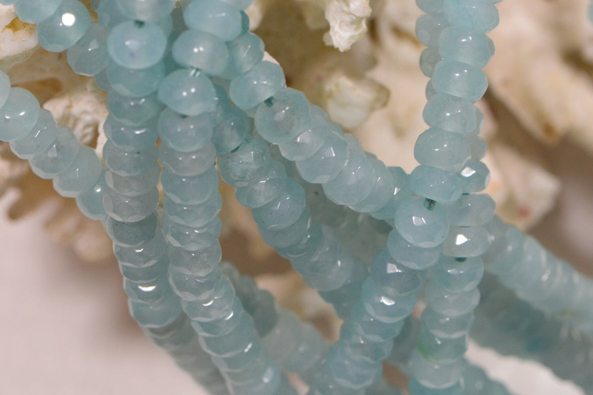 Gemstone Beads 4mm Quartz Beads Made to Imitate Aqua Blue Sapphire Jewelry Making