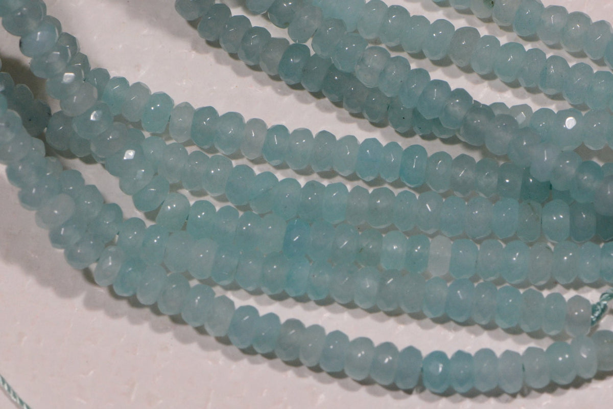 Gemstone Beads 4mm Quartz Beads Made to Imitate Aqua Blue Sapphire Jewelry Making