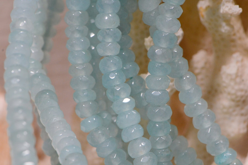 Gemstone Beads 4mm Quartz Beads Made to Imitate Aqua Blue Sapphire Jewelry Making