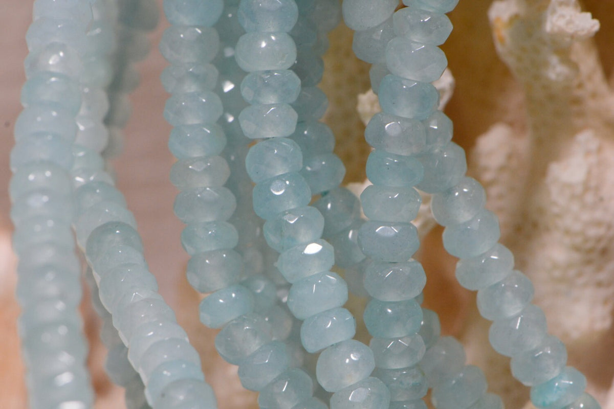 Gemstone Beads 4mm Quartz Beads Made to Imitate Aqua Blue Sapphire Jewelry Making