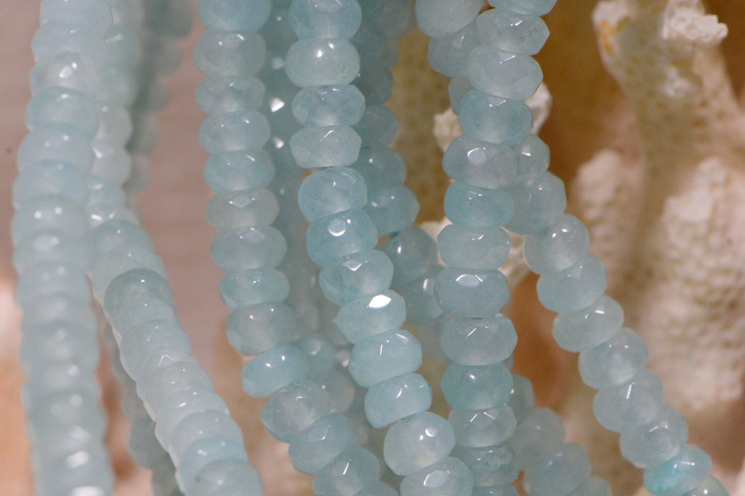 Gemstone Beads 4mm Quartz Beads Made to Imitate Aqua Blue Sapphire Jewelry Making