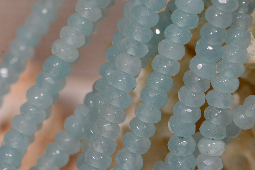 Gemstone Beads 4mm Quartz Beads Made to Imitate Aqua Blue Sapphire Jewelry Making