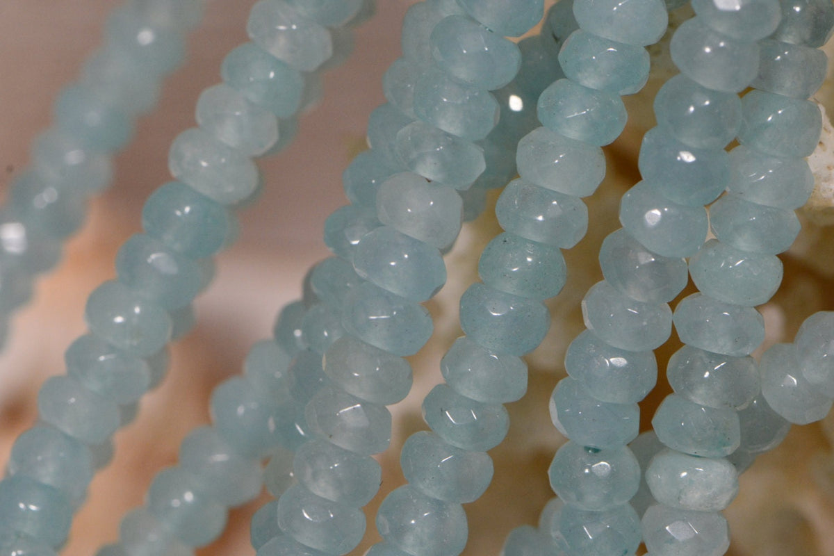 Gemstone Beads 4mm Quartz Beads Made to Imitate Aqua Blue Sapphire Jewelry Making