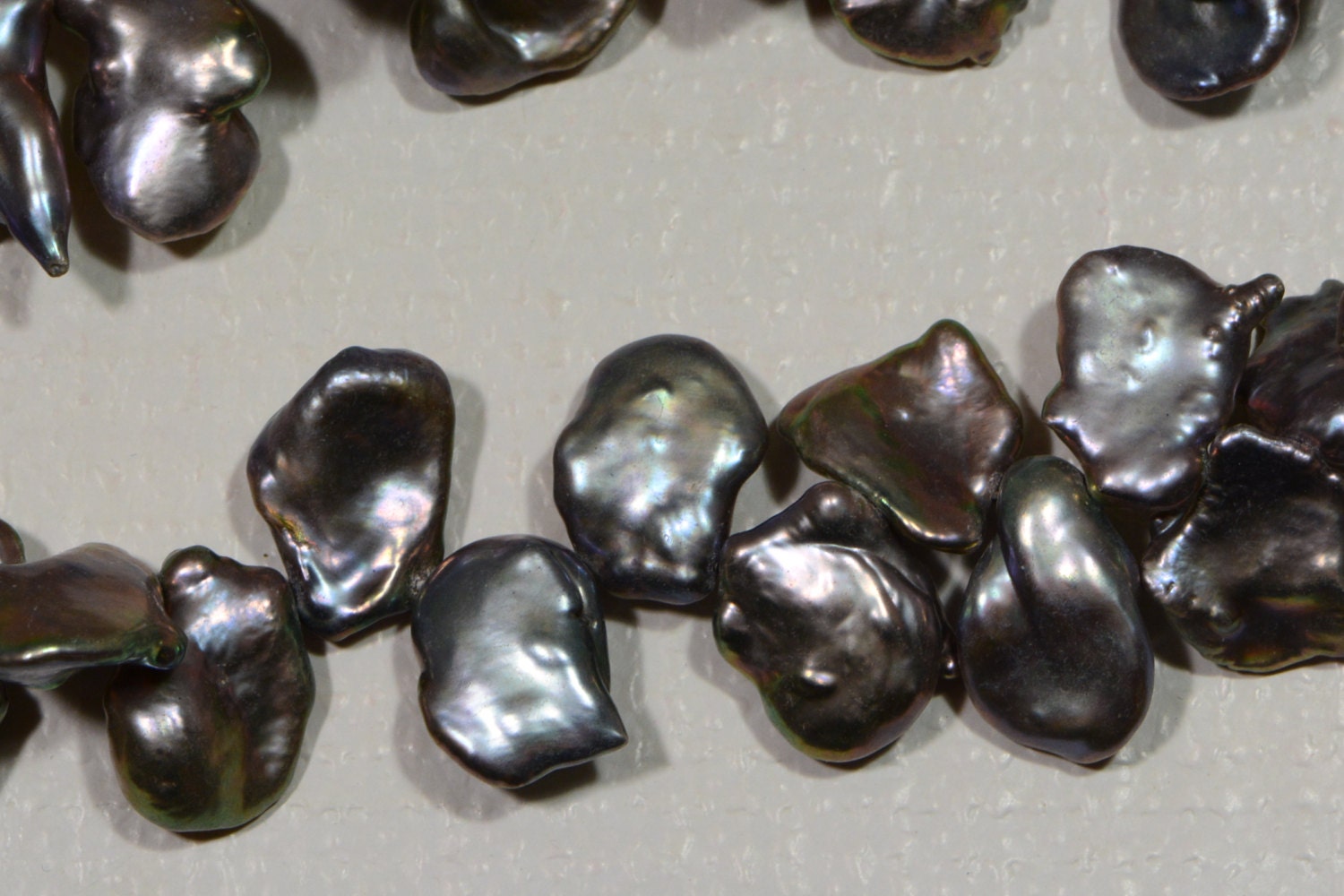 Peacock Gray Baroque Freshwater Pearl Strand: 14-22mm Gemstone Beads