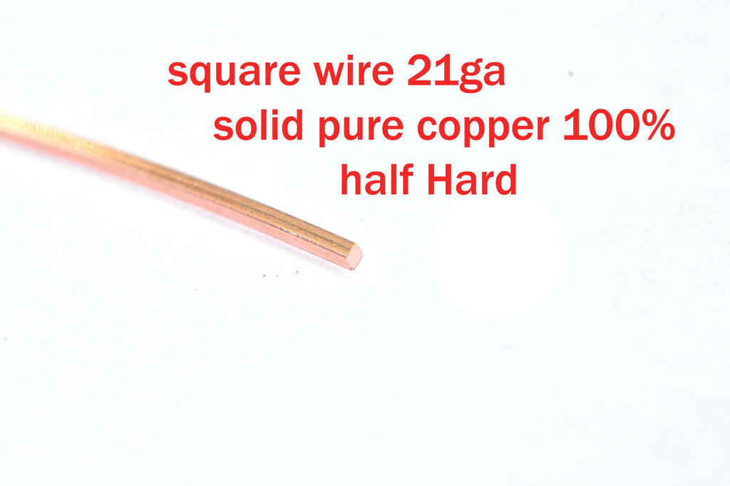 Square Copper Wire 21 GA Half Hard: Jewelry Making Supplies