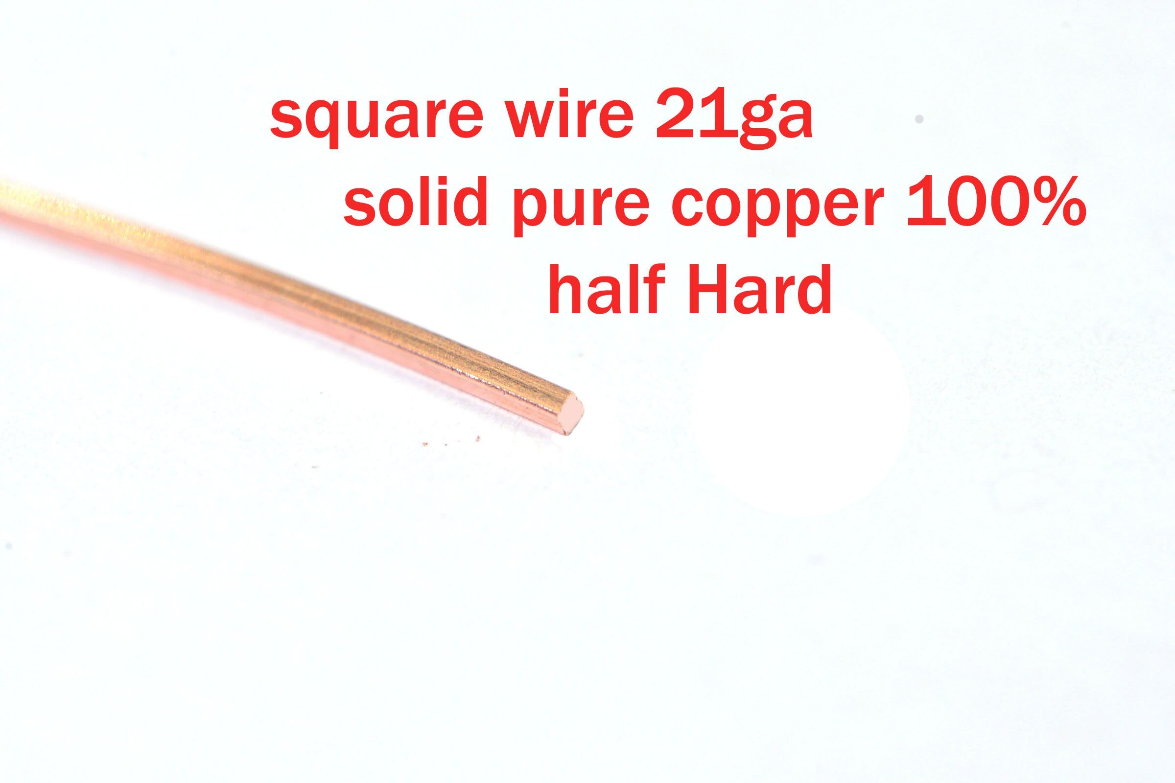 Square Copper Wire 21 GA Half Hard: Jewelry Making Supplies