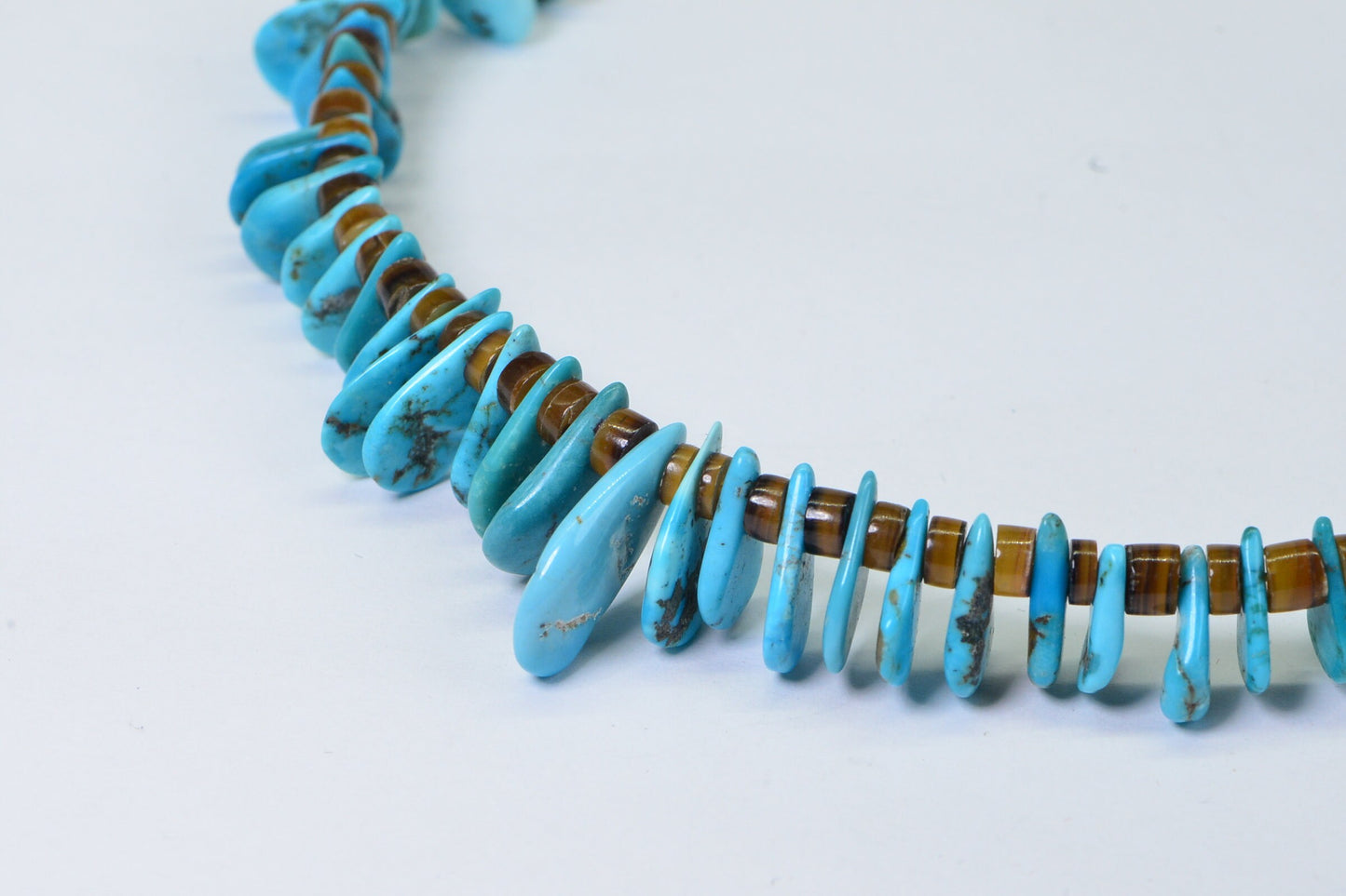 Kingman Turquoise Slab Necklace: Vintage Sterling Silver & Oyster Shell