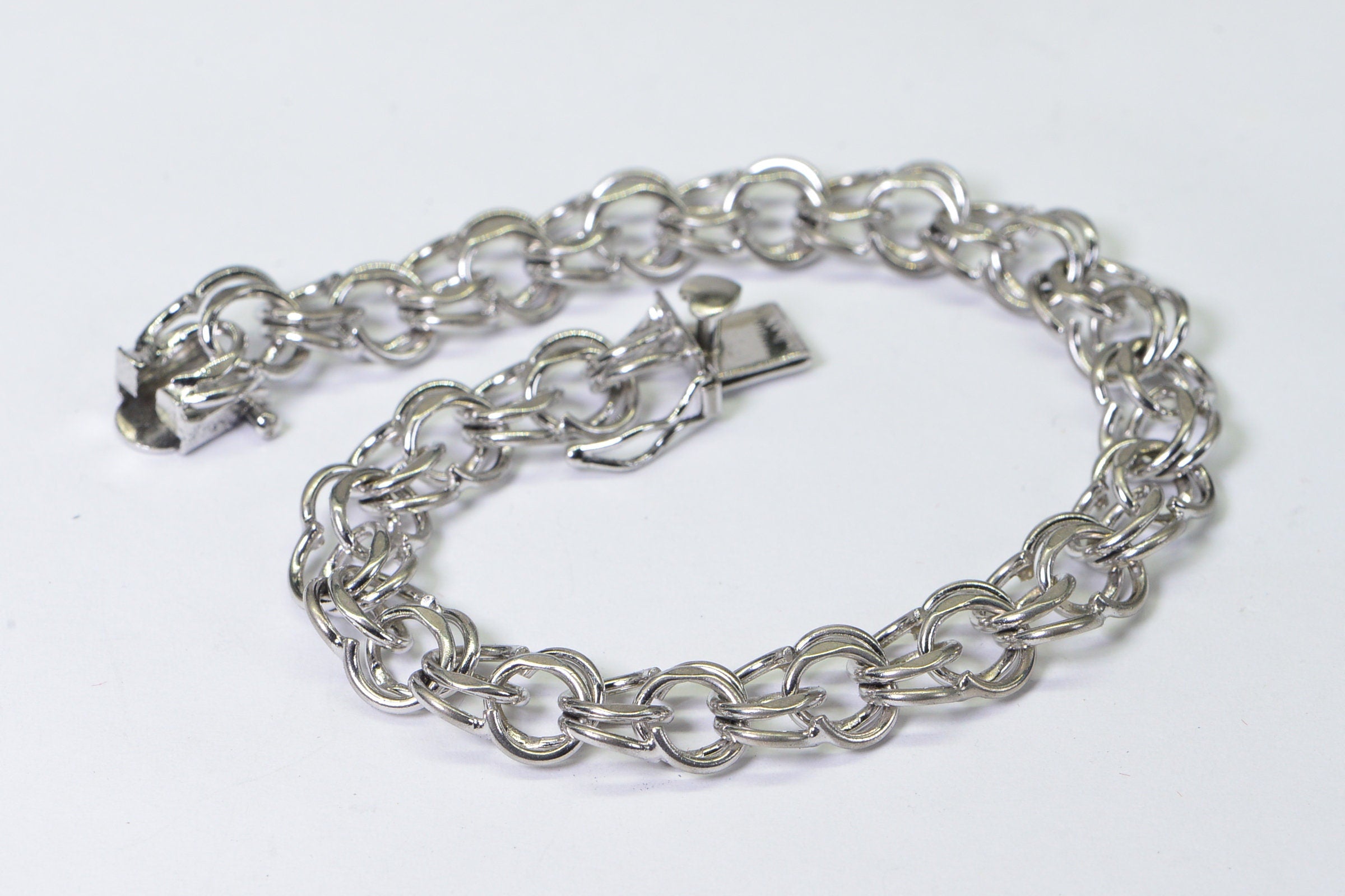 Bismarck Sterling Silver Bracelet - Vintage Heavy Chain Bracelet