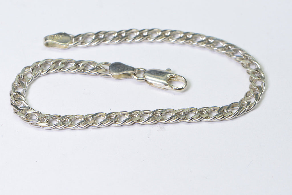 Sterling Silver Cuban Chain Bracelet - 4mm, 7 Inch