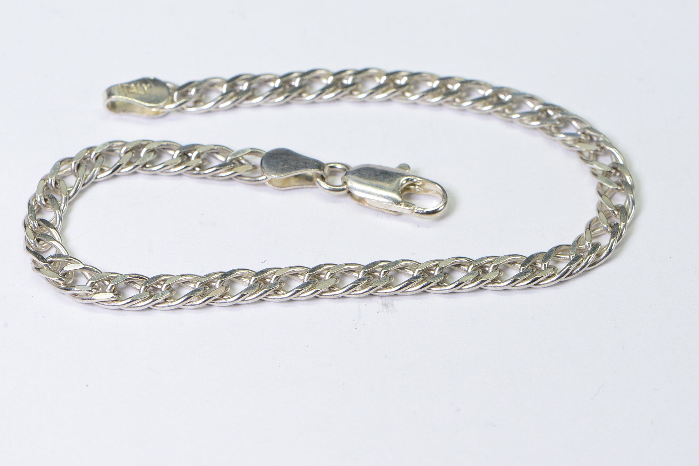 Sterling Silver Cuban Chain Bracelet - 4mm, 7 Inch