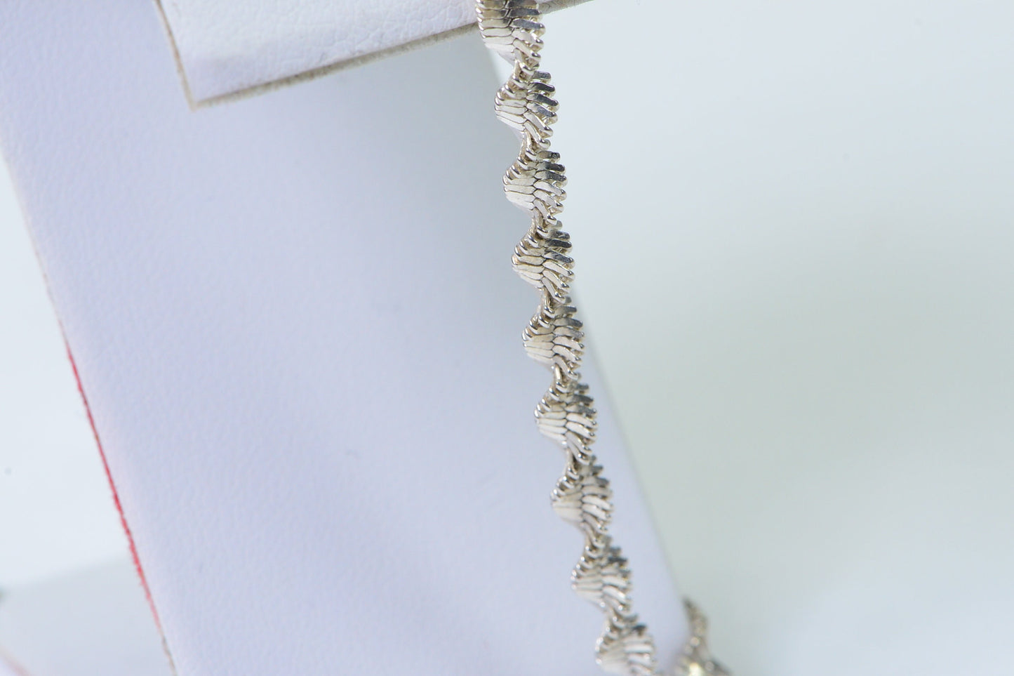 4mm Twisted Herringbone Snake Sterling silver Bracelet  Flat Twist Chain Bracelet