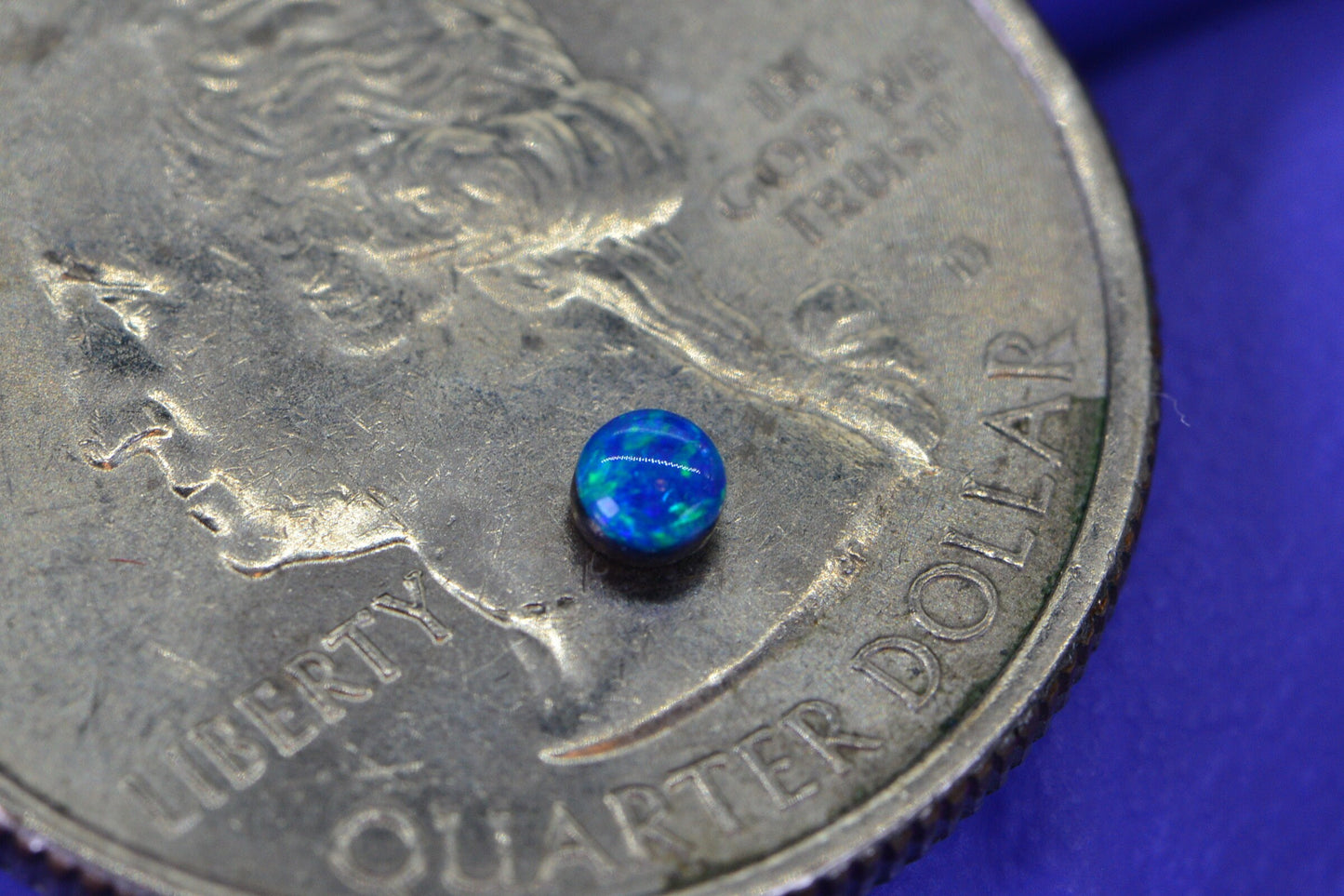 1 stone  Australian Black Opal Cabochons: 2.5mm Round AAA++ Gemstone Supplies