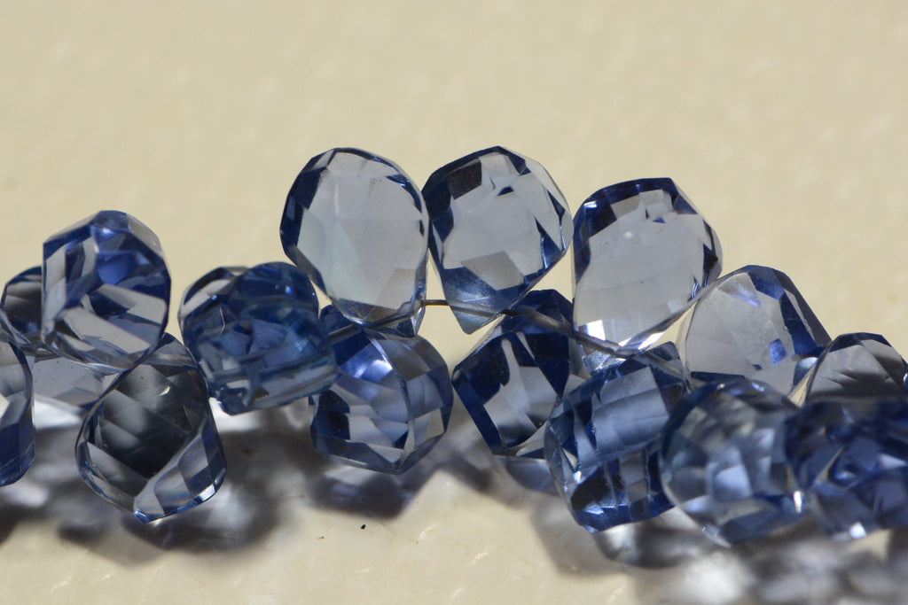 Blue Quartz Faceted Beads Natural Gemstone Beads Jewelry Making Supplies