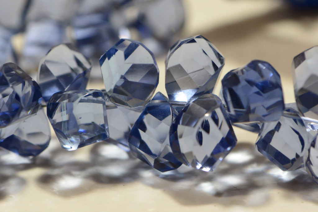 Blue Quartz Faceted Beads Natural Gemstone Beads Jewelry Making Supplies
