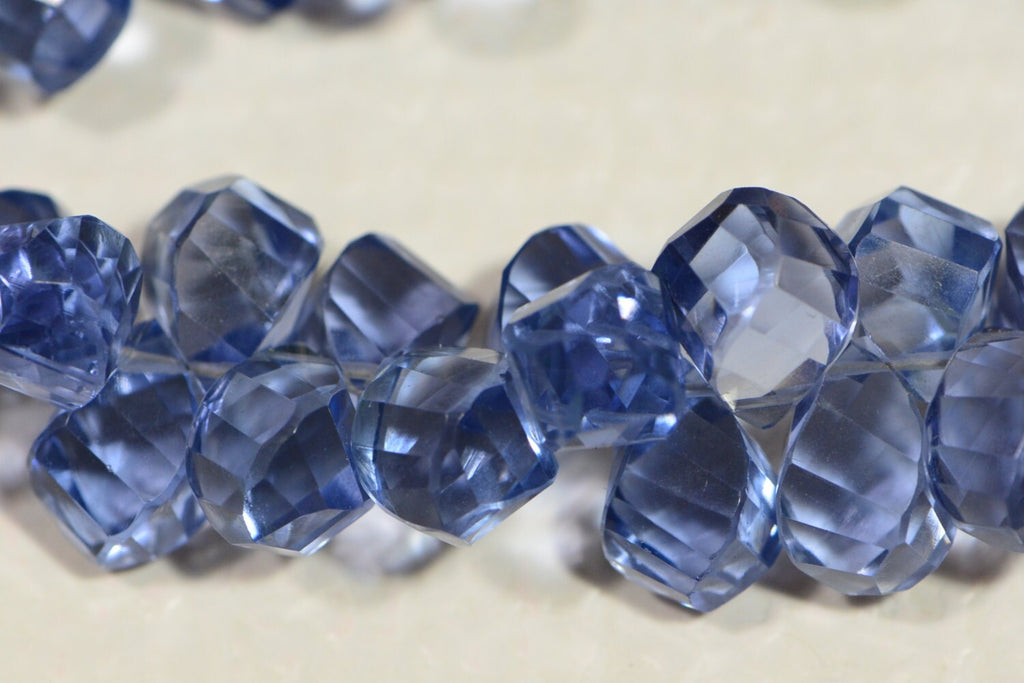 Blue Quartz Faceted Beads Natural Gemstone Beads Jewelry Making Supplies