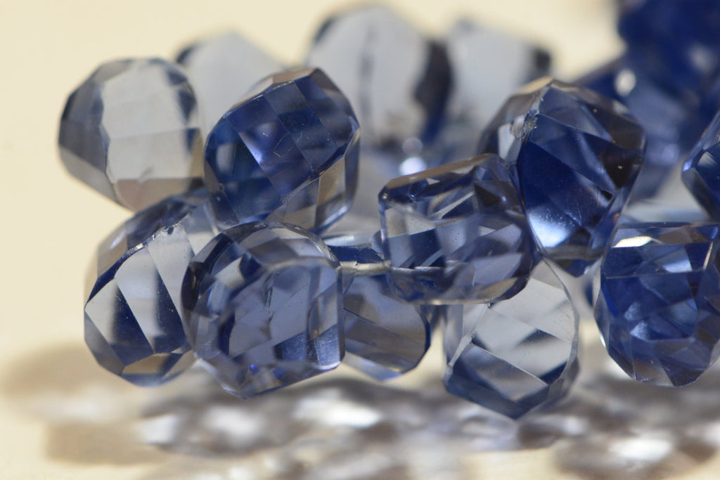 Blue Quartz Faceted Beads Natural Gemstone Beads Jewelry Making Supplies